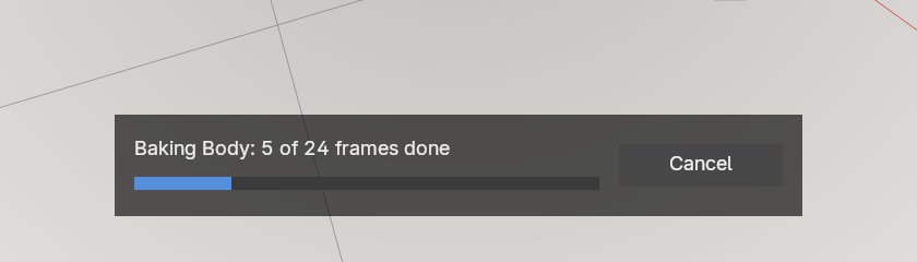 The bake's box at the bottom of the viewport, part way